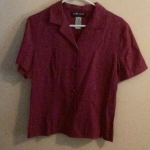 Short sleeve  button down dress blouse